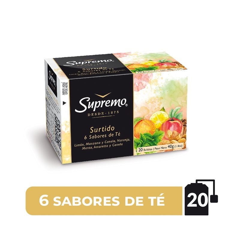 Té 6 Sabores Caja 20 Un Supremo