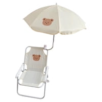 Magideal - Silla De Playa Para Niños, Silla Plegable, Práctico Taburete Portátil Para Niños Con Sombrilla Para Mochilero En La Playa, Camping Exterior De Verano