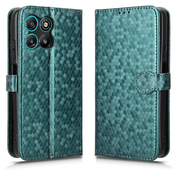 Funda Cartera Lunares Motorola Moto G57 Power con Tarjetero, Correa y Soporte Verde