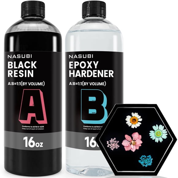 Resina epoxi NASUBI 946 ml negra brillante sin olor ni burbujas