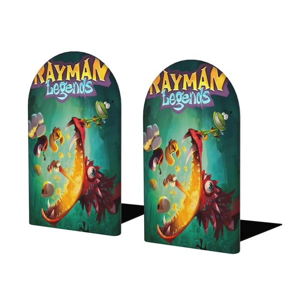 Rayman Legends Sujetalibros decorativos temáticos, tope para estantería con base antideslizante, uso dual para hogar y oficina - 2 piezas