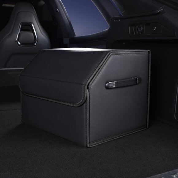 Caja de Almacenamiento POKSRI 38x33x31 cm Cuero Negro Plegable