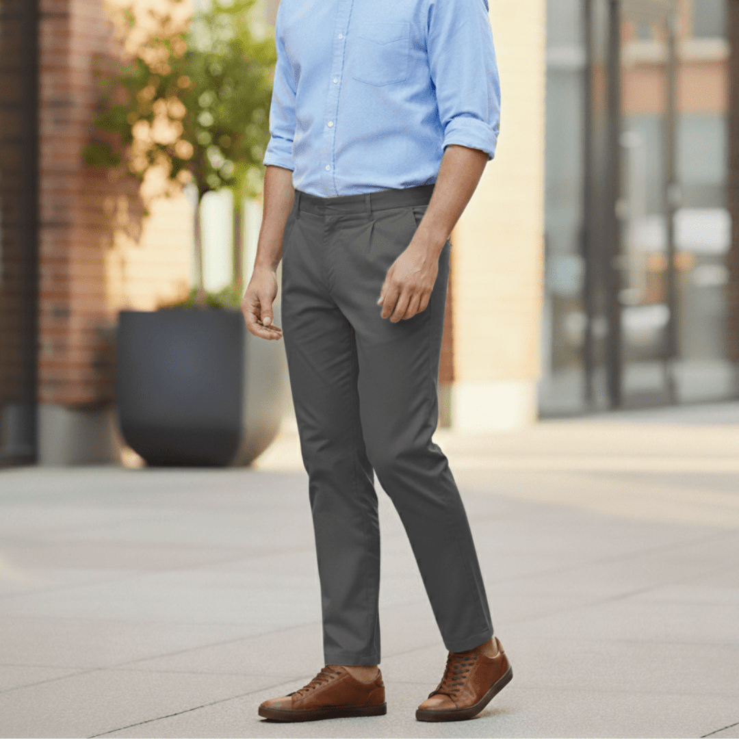 T-world - Pantalón Trabajo Ejecutivo Hombre Gabardina Premium Gris