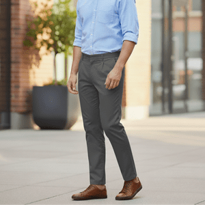 T-World - Pantalón Trabajo Ejecutivo Hombre Gabardina Premium Gris