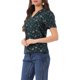 thumbnail image 4 of INSPIRE CHIC Blusas de Cuello en V para Mujer Elegante Casual con Estampado de Cerezas y Solapa con Muesca Verano Manga Corta M Verde Oscuro, 4 of 6