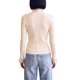 thumbnail image 3 of INSPIRE CHIC Suéter de Mujer con Empalme de Punto Cuello Simulado Falso de Dos Piezas Mangas Largas Otoño Invierno Ajuste Ceñido Volante Encaje Ribeteado Jersey Grande Albaricoque, 3 of 6