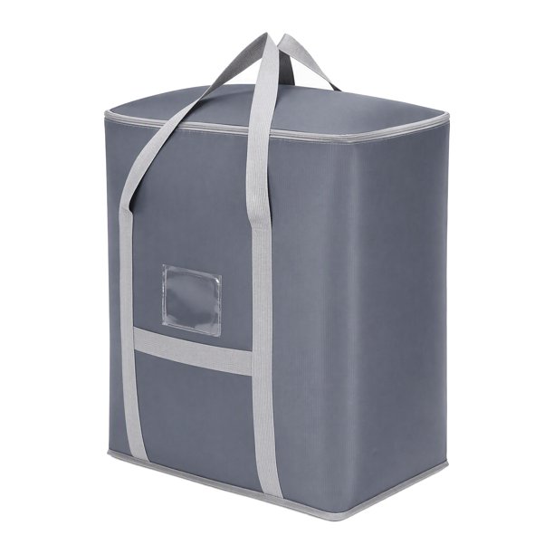 Bolsas de almacenamiento REGALWOVEN para organizar ropa, edredón, armario, bolsas de mudanza con asas gris 30*18*22in