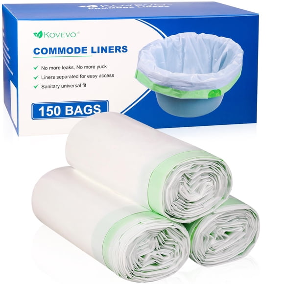 Commode Liners Kovevo, 150 unidades, mesita de cama desechable para adultos