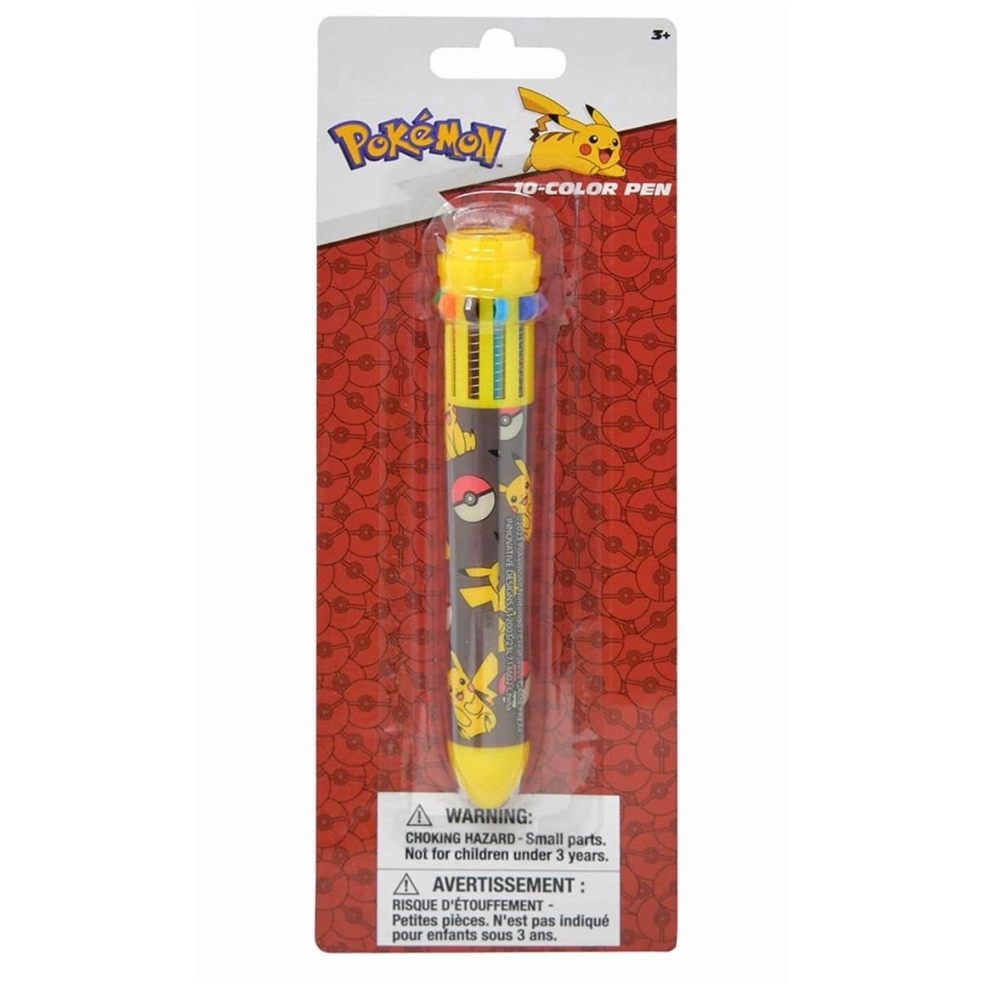 Bolígrafo Pokémon Pikachu Multicolor Retráctil De 10 Colores