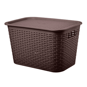 Genérico - Canastilla Organizadora Rattan 22L Multiuso