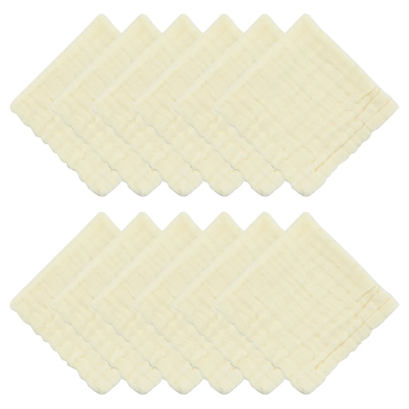 REGALWOVEN 12" x 12" Paños de Muselina de Algodón, Paños Faciales Reutilizables Suaves y Absorbentes para Baño, Cocina, Gimnasio, Spa, Oficina Amarillo 12pk