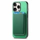 thumbnail image 2 of Funda de Cuero Magnética con Tarjetero para iPhone 16 Pro Max Cubierta Delgada Verde, 2 of 5