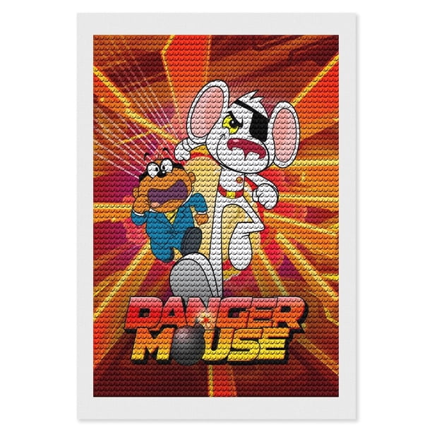Danger Mouse Kits de Pintura de Diamantes para Adultos 5D DIY Diamond Art Kits Full Drill Diamond Dots para Regalo Decoración de Pared y Relajación Artes de Gemas 20*30cm