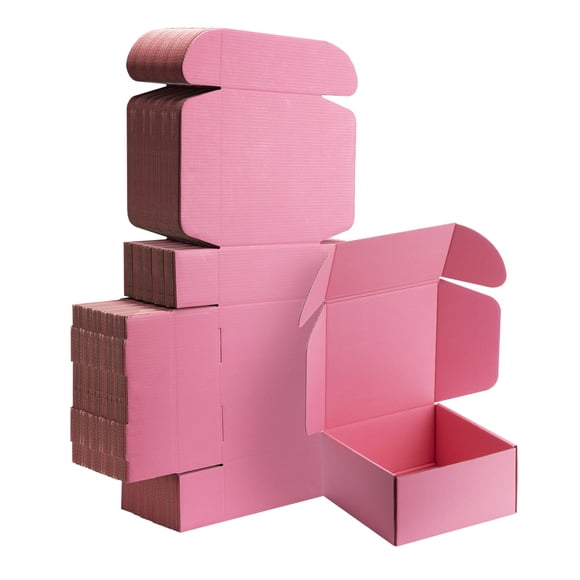 Caja de envío Yidomto 20x20x10 cm rosa - Pack de 25