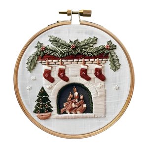 Magideal - Bordado Navideño Set De Bastidor Tela Hilos Agujas Con Diseño De Navidad Para Manualidades Decorativas Fácil De Usar Adecuado Para Regalos Y Decoració Hogar