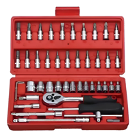 Genérico - Set Caja Juego Herramienta Dados 46 Piezas Acero Carbono 1/4