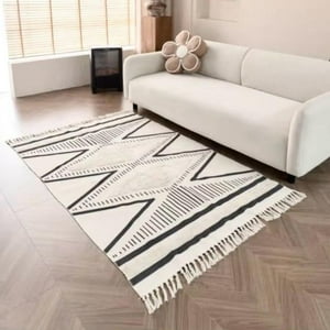 Top Lucky - Alfombra Estilo Nórdico Bohemio Con Flecos 120X180 Cm Heng