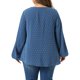 thumbnail image 5 of GRACIA Y GRANDEZA Disfraces de Halloween Blusa de Gasa con Lunares Suizos para Mujer Tallas Grandes Cuello Redondo Manga de Linterna con Detalles de Pompones 2X Gris Azul, 5 of 8