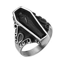 Magideal - Anillo De Ataúd Humano Anillos De Cóctel Accesorios Para Dedos Anillo De Declaración Retro Personalizado Gótico Para Adolescentes, Niños, Niñas, 8