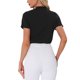 thumbnail image 3 of INSPIRE CHIC Bodysuit de Mujer con Cuello Alto, Manga Corta y Botones, Talla XL, Negro, 3 of 6