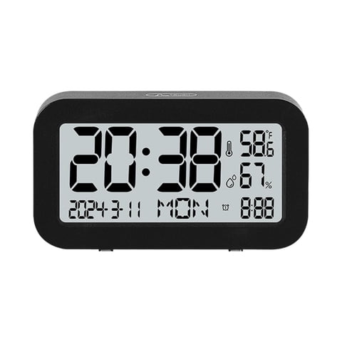 Bothyi - Reloj Despertador Con Configuración De Repetición, Pantalla Grande, Reloj Lcd Para Interior, Dormitorio, Oficina, Negro