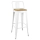 thumbnail image 1 of Taburete Piso Metal Tolix asiento madera con respaldo LF5-03HBW - blanco, 1 of 6