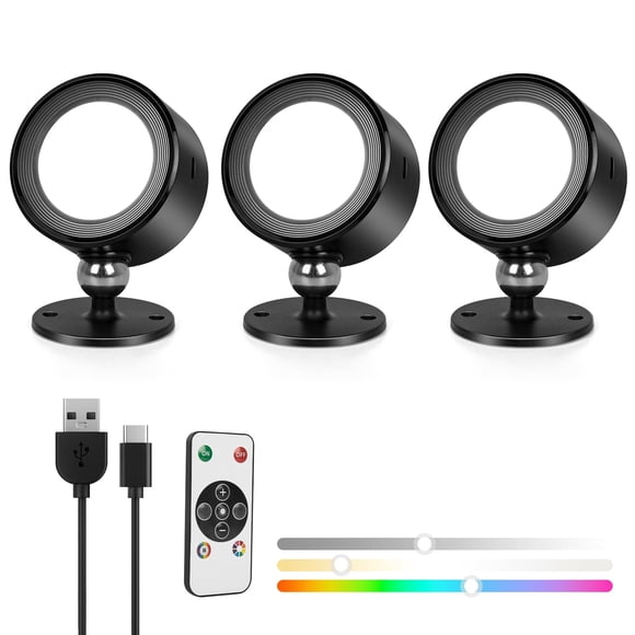 Apliques de pared Racokky con luces LED RGB y batería de 3000 mAh con control remoto