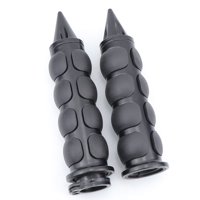 Xusx111 - Pareja De 1 ""Doble Negro De La Barra De La Motocicleta Extremo Manillas Manilla Para Cruceros, Manillas Universales De La Motocicleta Con El Reemplazo Negro Antideslizante De Goma Agarre Del