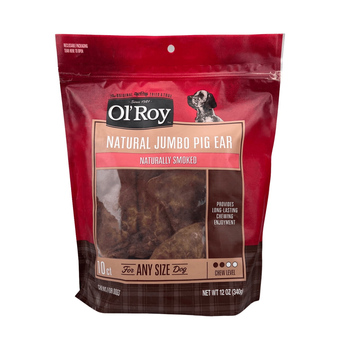 Masticable OlRoy Oreja de Cerdo Jumbo 10 un 340 g Natural