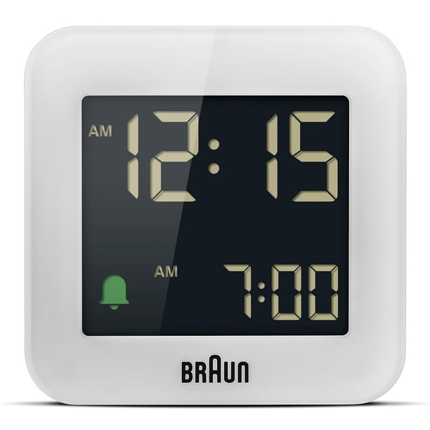 Reloj Despertador De Viaje Digital Con Despertador Tamaño Compacto Pantalla Lcd Negativa Ajuste Rápido Alarma Con Pitido Crescendo En Blanco Modelo Bc08w