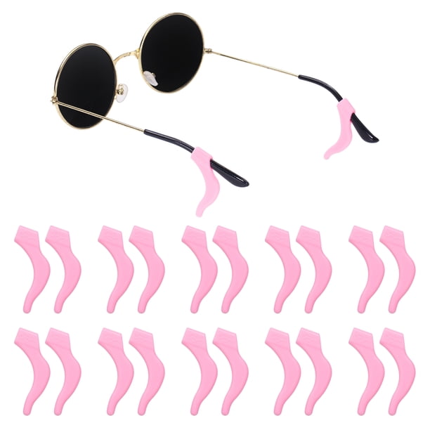 Uxcell 15 pares de ganchos de silicona antideslizantes para gafas, sujetadores de patillas para uso diario, rosa