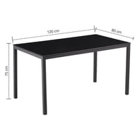 Nevi Express - Mesa De Comedor Vidrio Negro 120X80X75Cm