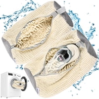 Xusx111 - Bolsa De Zapatos Para Lavadora, Bolsa De Limpieza De Zapatos De Deporte 2 Pcs Set Pearl White, Fibra Esponjosa Dentro, Bolsa De Lavadora De Zapatos De Tamaño Grande, Bolsa De Lavandería De 3