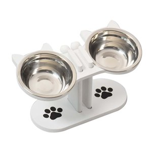 Ioensy - Comederos Elevados Para Gatos, Comederos Para Mascotas, Comederos Para Comida Y Agua, Para Gatitos, Gatos De Interior, Color Blanco