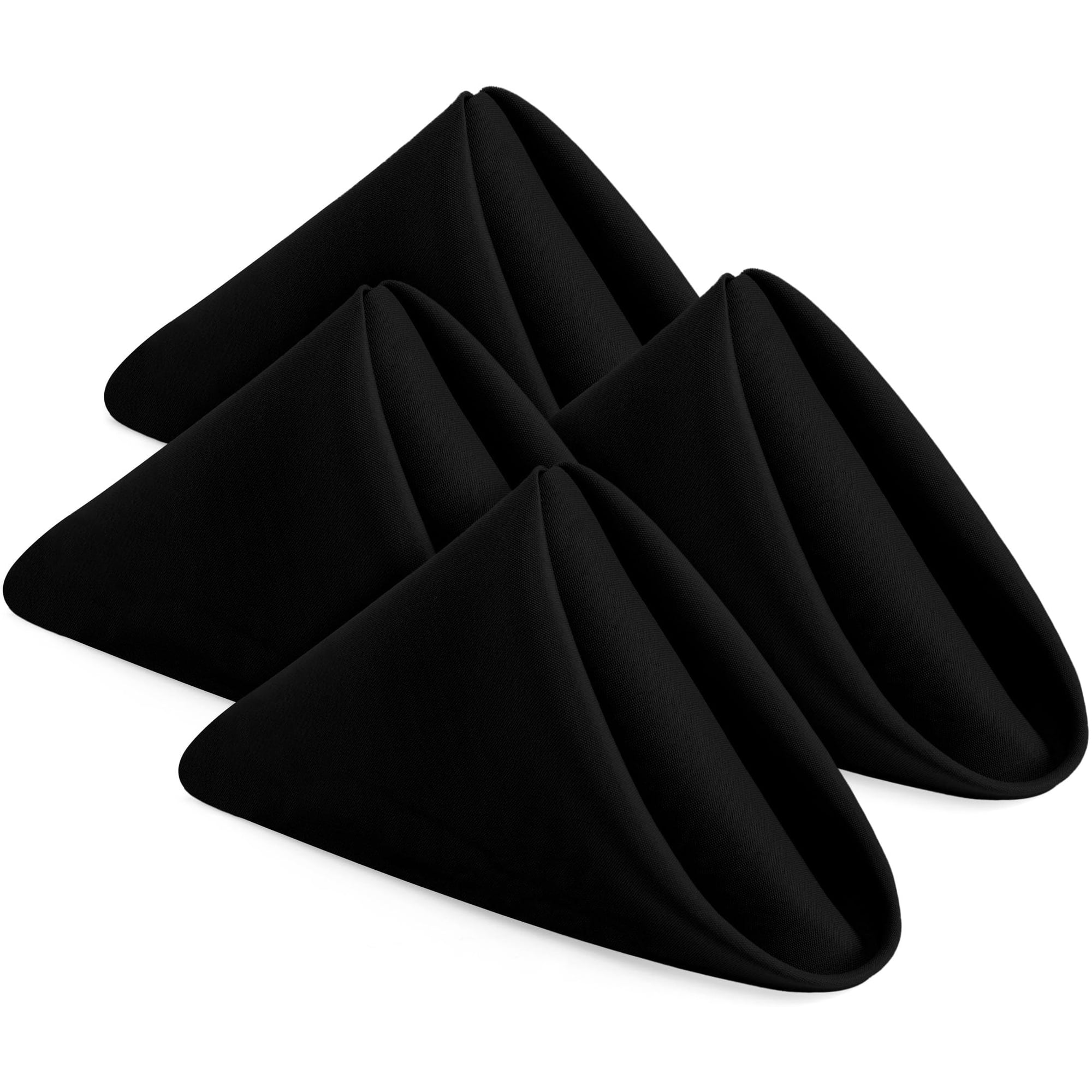 Servilletas De Tela Utopia Home, 24 Unidades, 100% Poliéster, 43 X 43 Cm, Color Negro