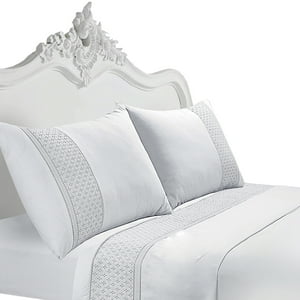 Mallorca - Juego De Sábanas T180 Broderie Blanco King