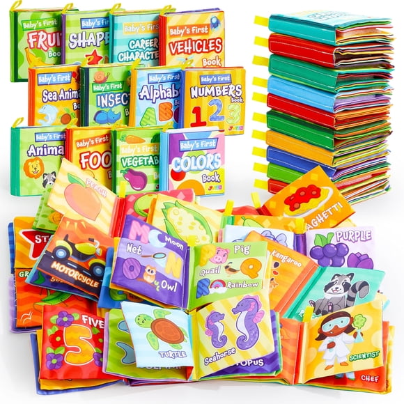 Bath Books JOYIN, 12 unidades, tela suave, no tóxica, para bebé