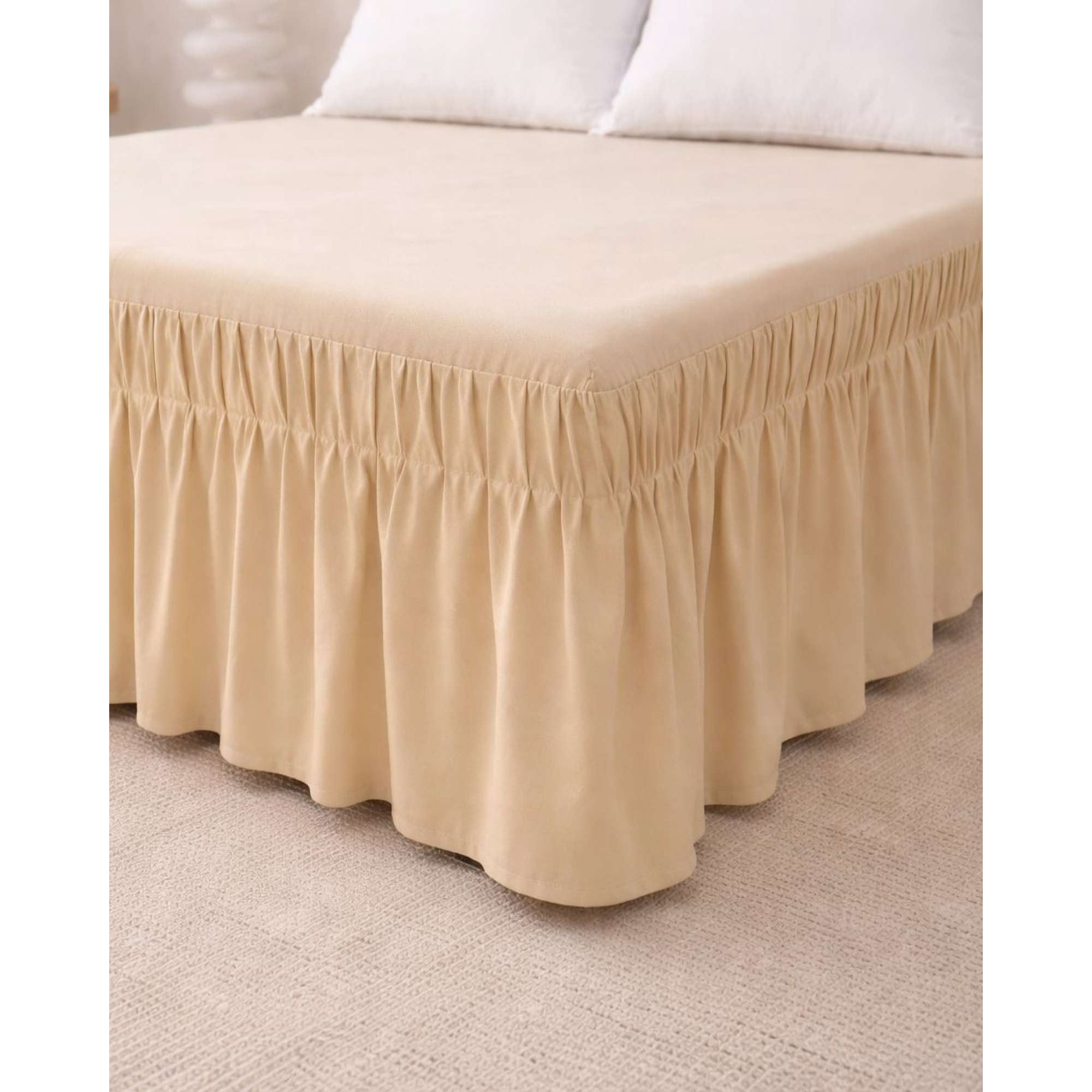 Mylhogar - Faldon De Cama Con Plisado Elegante 2 Plazas