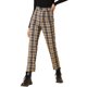 thumbnail image 4 of Pantalones de Mujer a Cuadros de Cintura Alta Tartan Cuadriculados para Trabajo Casual en Oficina y Uso Diario M Marrón Oscuro, 4 of 6