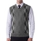 thumbnail image 1 of INSPIRE CHIC Chaleco de Punto Clásico sin Mangas para Hombre con Cuello en V y Diseño de Rombos S Gris Oscuro, 1 of 6