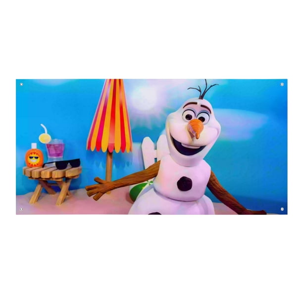 Olaf Fondo Temático Pancarta Suministros de Decoración para Fiesta de Cumpleaños, Decoración de Fondo de Fiesta Personalizado,150x90cm