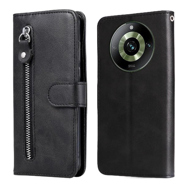 Funda con Cremallera para Realme 11 Pro Plus, Carcasa Cartera de Cuero PU con Soporte y Tarjetero