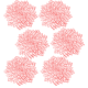 thumbnail image 1 of Paquete de 6 manteles individuales redondos metálicos de oro rosa con hojas de vinilo laminado para mesa de comedor decorativas, 1 of 5