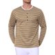 thumbnail image 5 of INSPIRE CHIC Camisas Henley a Rayas para Hombre de Regreso a Clases de Manga Larga con Botones Camisetas Casual L Marrón, 5 of 6