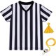 thumbnail image 1 of obmwang Kids Referee Shirt Costume, Black and White Stripe V, 1 of 3