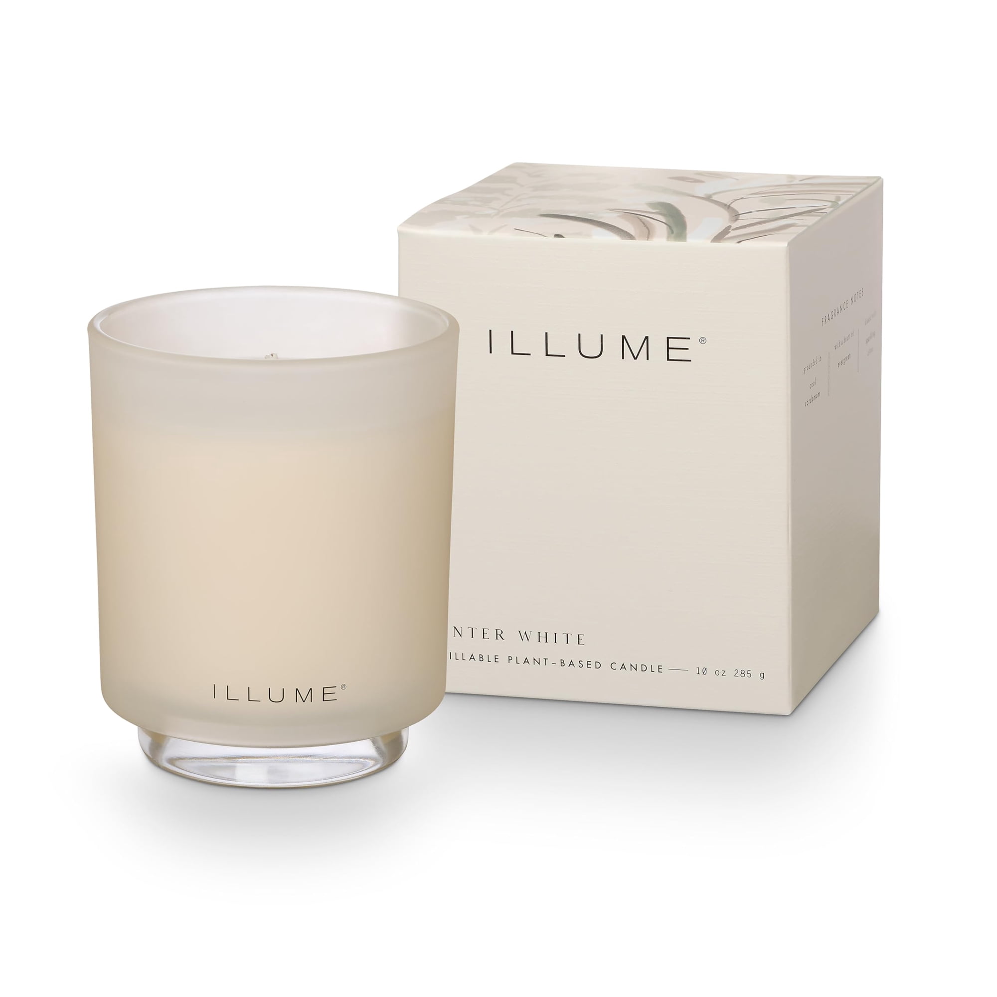 Candle Illume, Rellenable, En Caja De Vidrio Blanco Invernal, 200 Ml