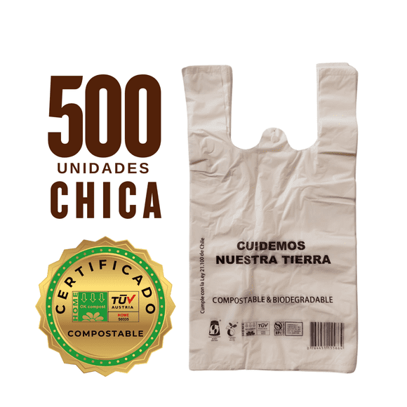 Bolsa Compostable y Biodegradable | 36x40 cm | 500 unidades