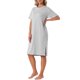 thumbnail image 4 of Camisón Midi de Manga Corta para Mujer INSPIRE CHIC con Abertura Lateral Casual Vestido de Descanso T-Shirt XL Gris, 4 of 6