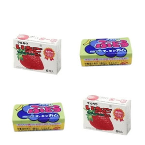 Kenko Foods - Pack 4 Mix Chicles Japonés Fresa Uva Marukawa Rojo