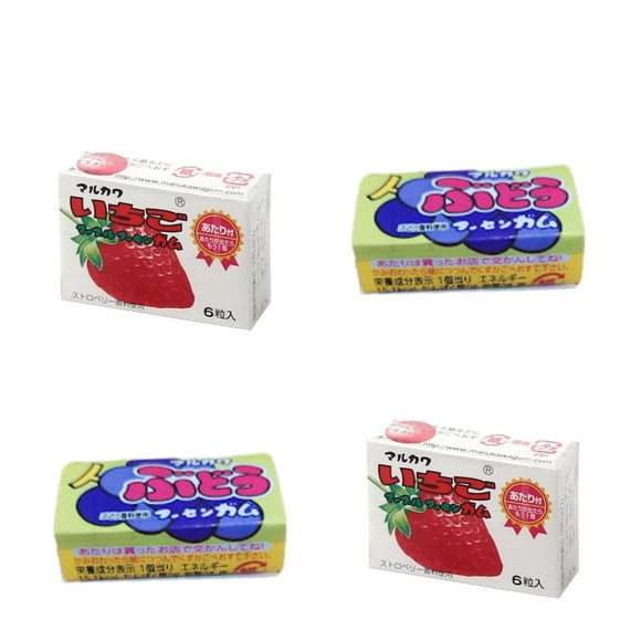 Pack 4 Mix Chicles Japonés Fresa Uva Marukawa
